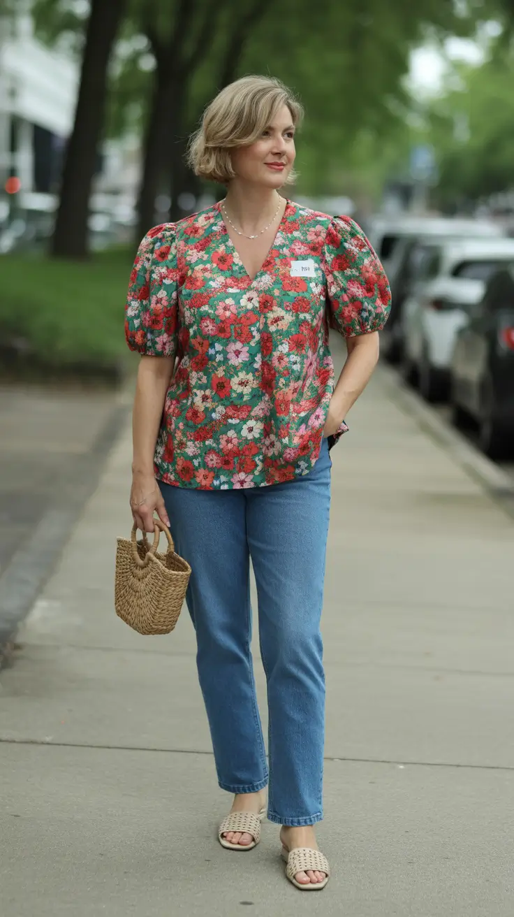 natural spring outfits for women over 50 2026 Fresh Floral Ease With Weekend-Spring Charm