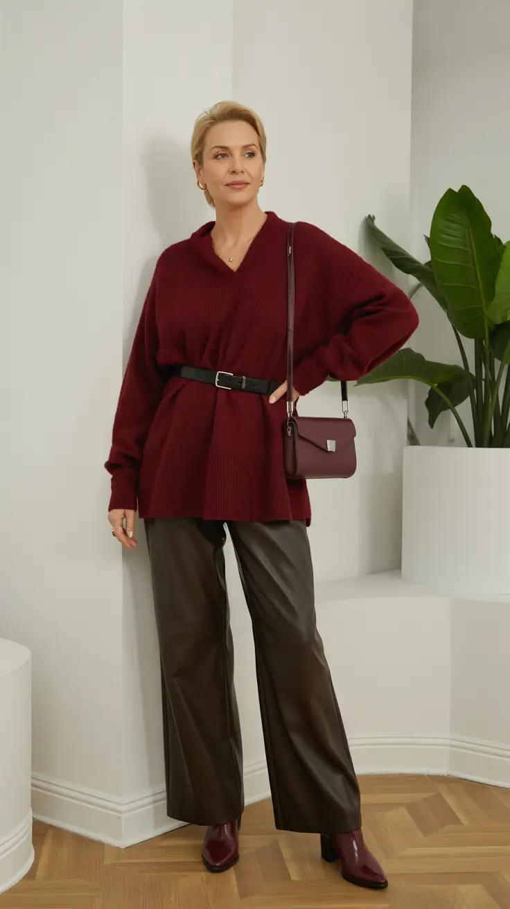 natural spring outfits for women over 50 2026 Deep Tones and Relaxed Layers With Modern Structure