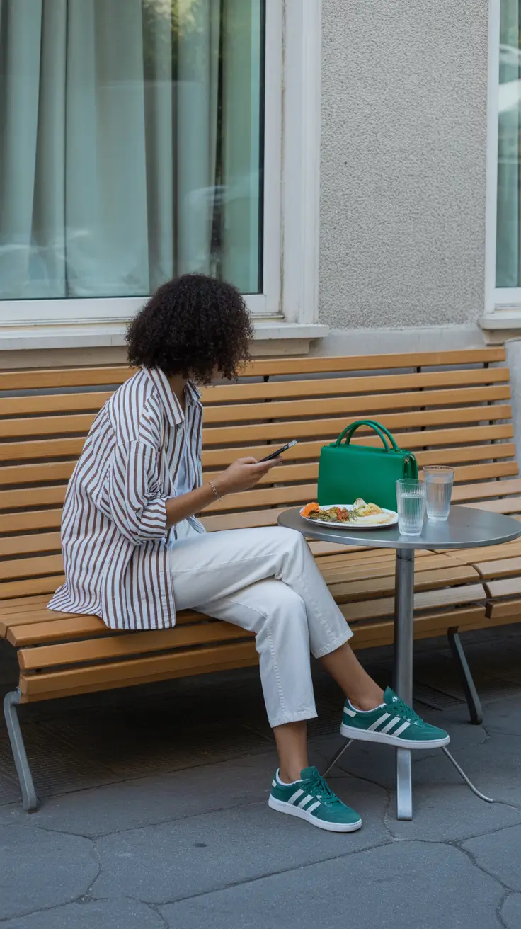 natural spring travel outfits 2026 Relaxed Stripes and Clean Lines for Early European Cafés