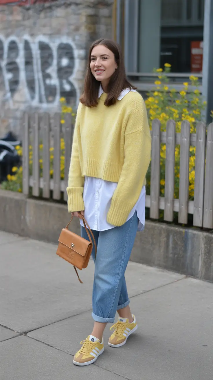 natural spring travel outfits 2026 Soft Yellow Layers for Bright Spring Wanderings