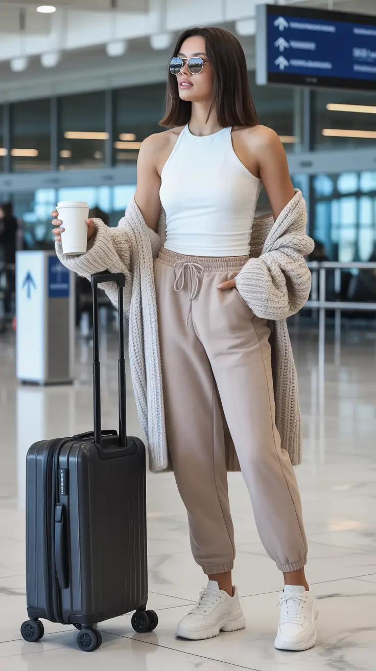 natural spring travel outfits 2026 Soft Neutrals for Effortless Airport Transitions
