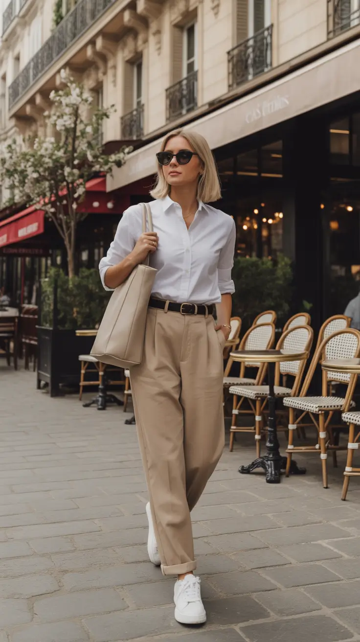 natural spring travel outfits 2026 Classic Neutrals for Parisian-Inspired Spring Walks