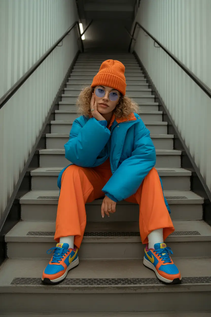 outfit with sneakers spring 2026 Vibrant Streetwear for Chilly Spring Days