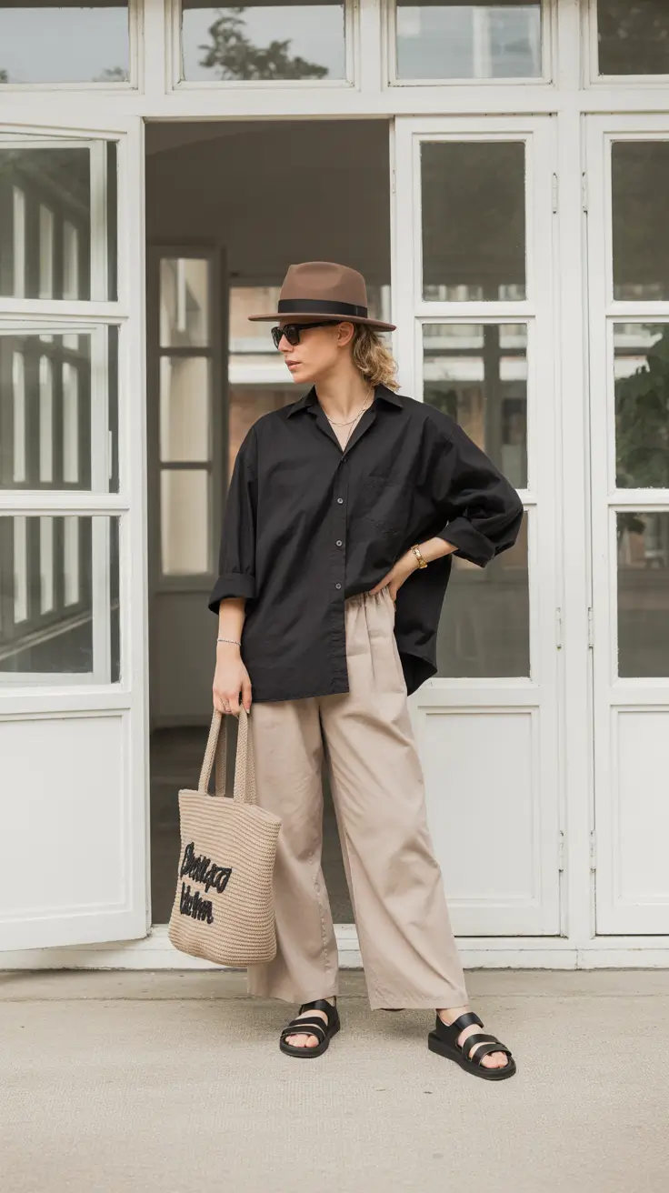 simple spring mom outfits 2026 Relaxed Neutrals With a Cool-Toned Edge