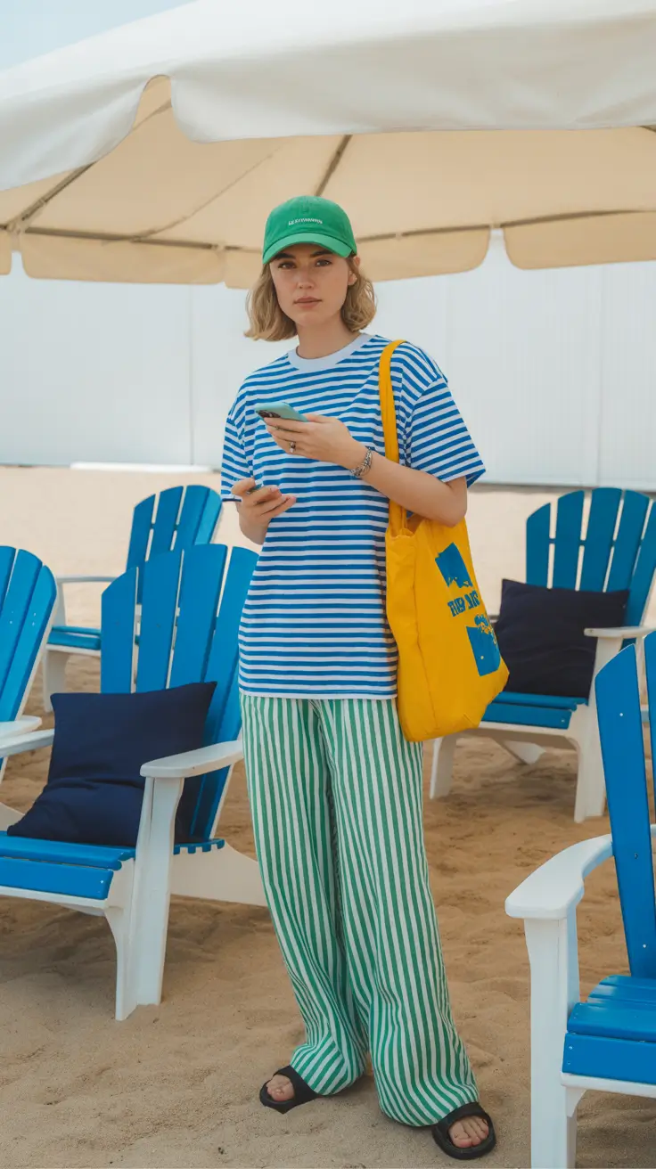 soft spring vacation outfits 2026 Coastal Stripes & Easy Movement for Early Spring Beach Days