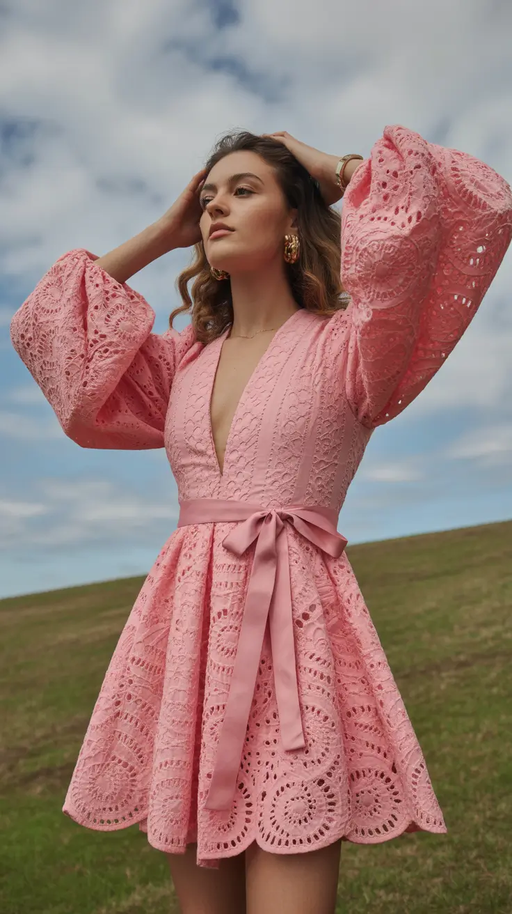 soft spring vacation outfits 2026 Romantic Lace in Bubblegum Pink for Soft Spring Escapes