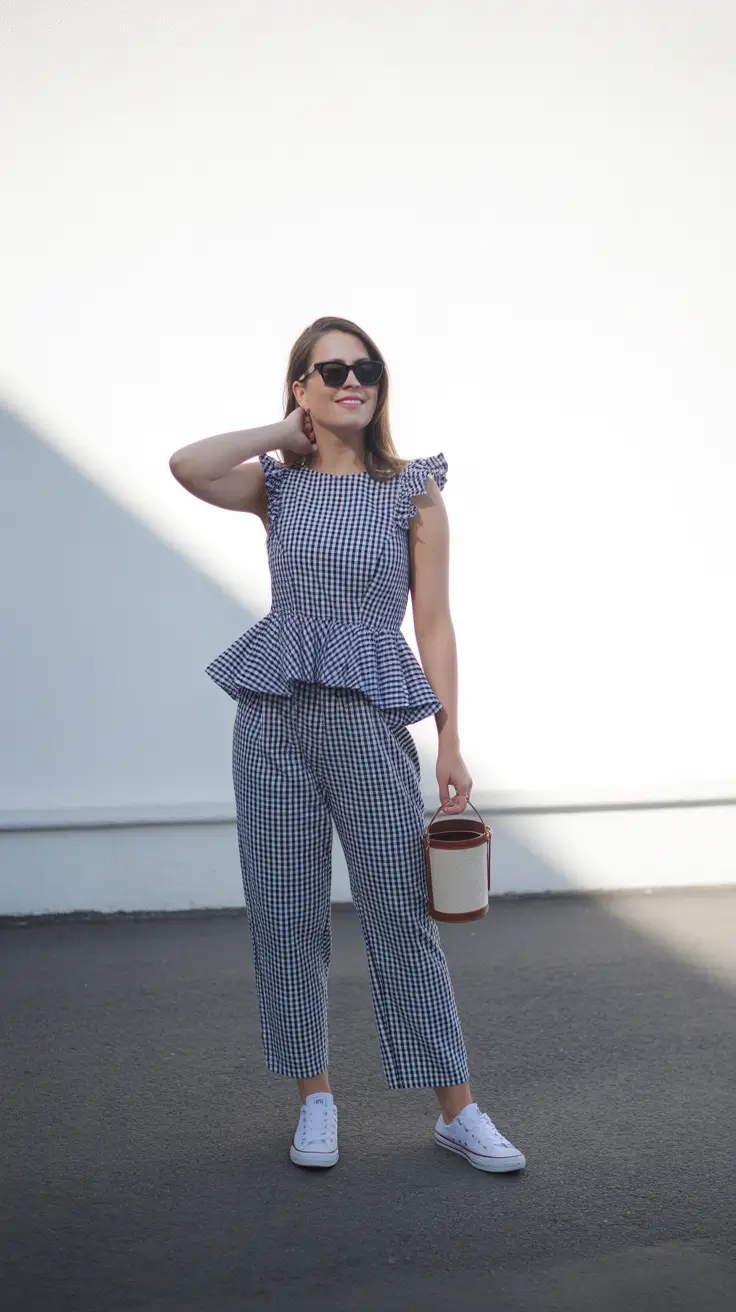 soft spring vacation outfits 2026 Gingham Charm for Playful Spring Adventures