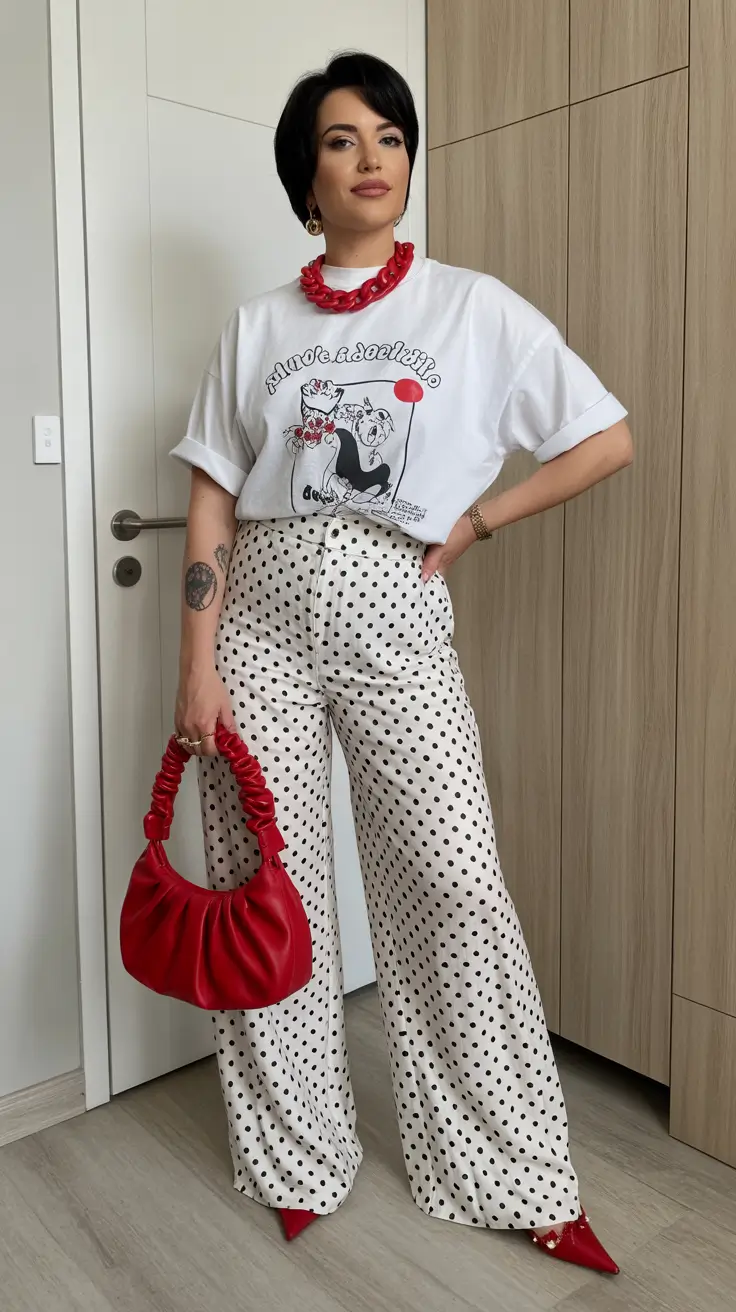 soft spring vacation outfits 2026 Graphic Play & Polka Dots for Trend-Lovers