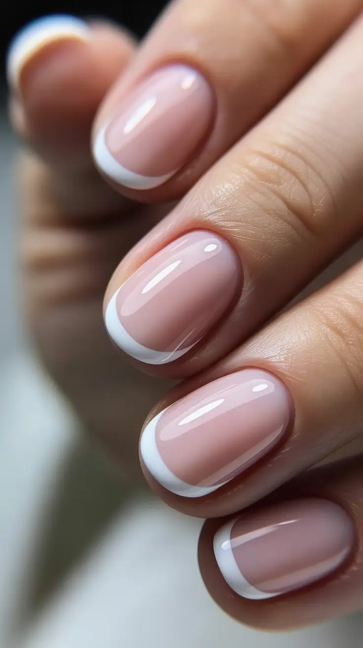 spring nail color ideas 2026 Short Classy French Rounds