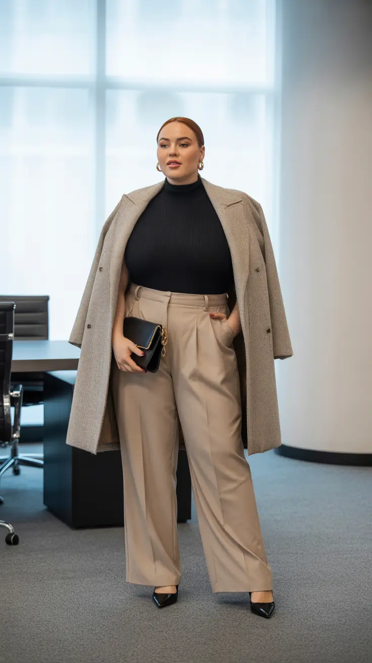 spring outfits for plus size women 2026 Tailored Spring Neutrals for Modern Professional Style