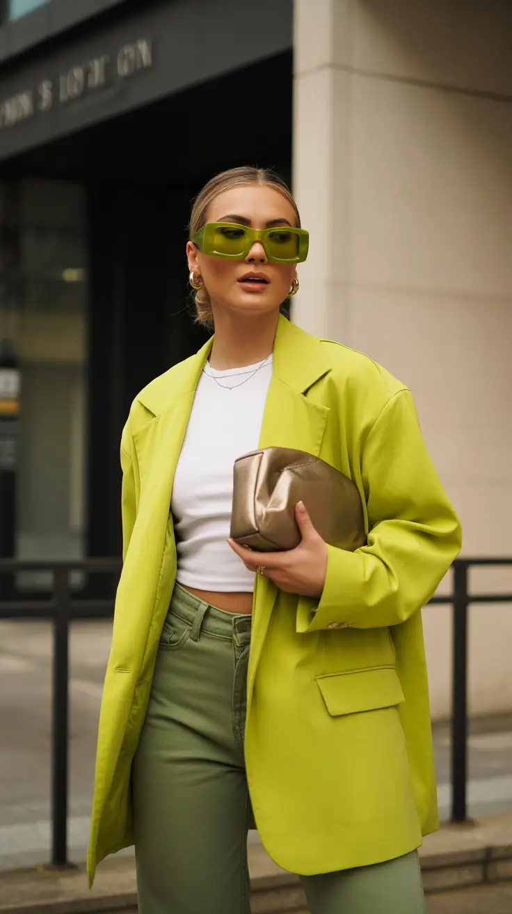trendy chicago spring outfits 2026 High-Impact Neons for Windy City Days