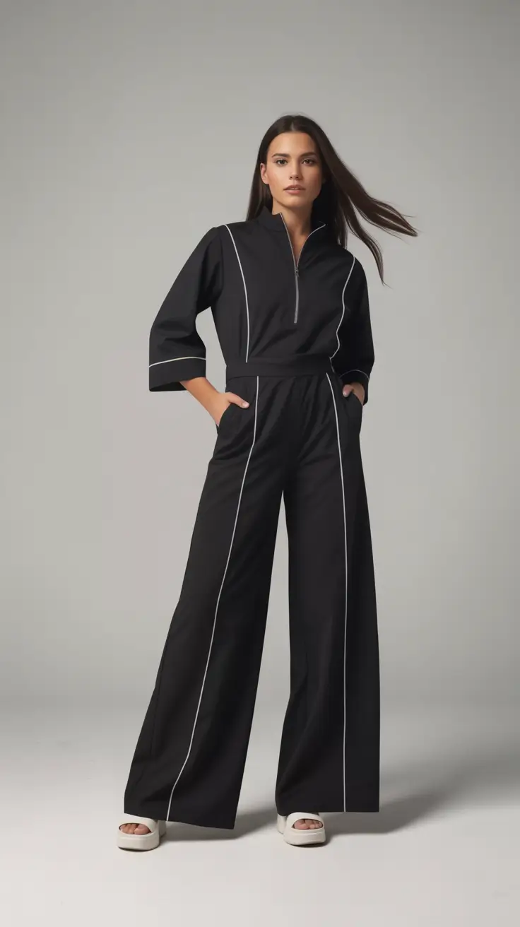 active spring sport outfits for women 2026 Monochrome-Black-Lines-for-a-Classy-Spring-Athlete