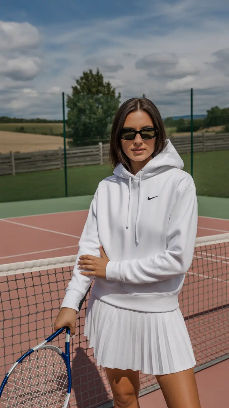 active spring sport outfits for women 2026 All-White-Nike-Court-Minimalism