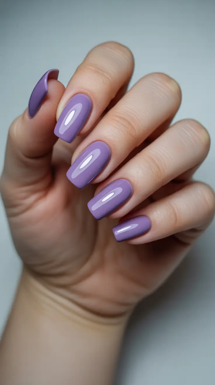 amazing spring break nails 2026 Soft Lavender Square Minimalism