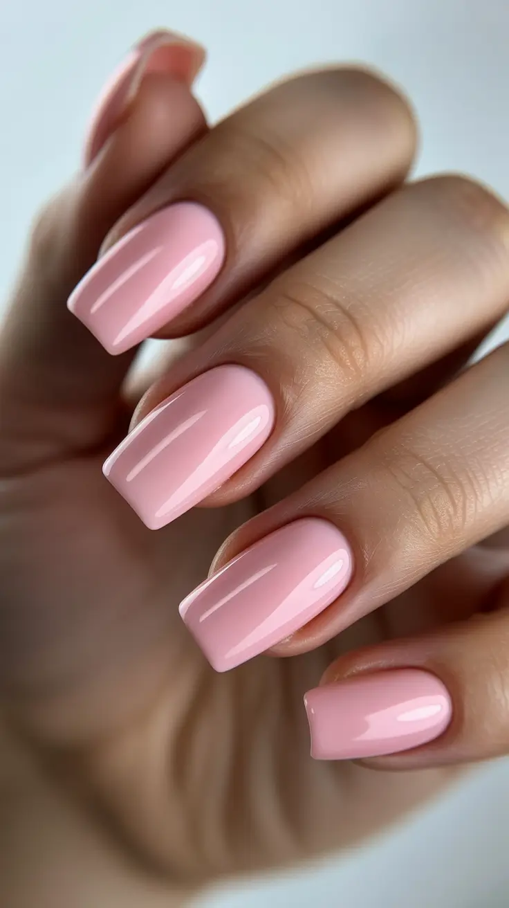 amazing spring break nails 2026 Soft Baby Pink Square Perfection