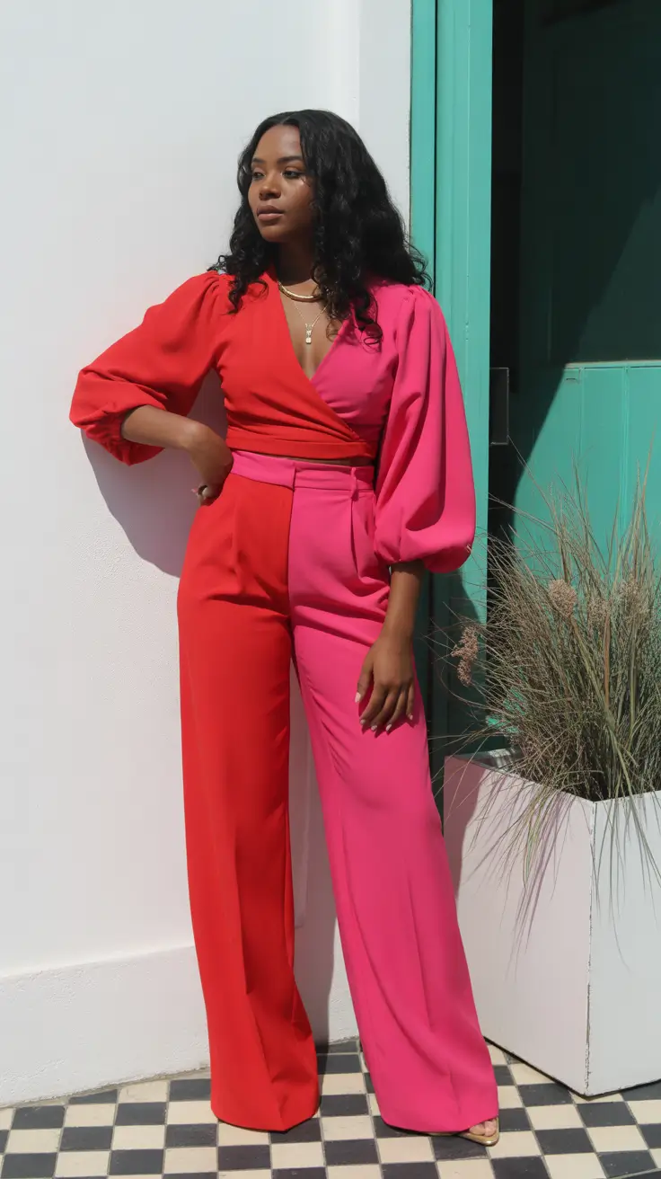 bold spring outfits black women 2026 Two Tone Brilliance