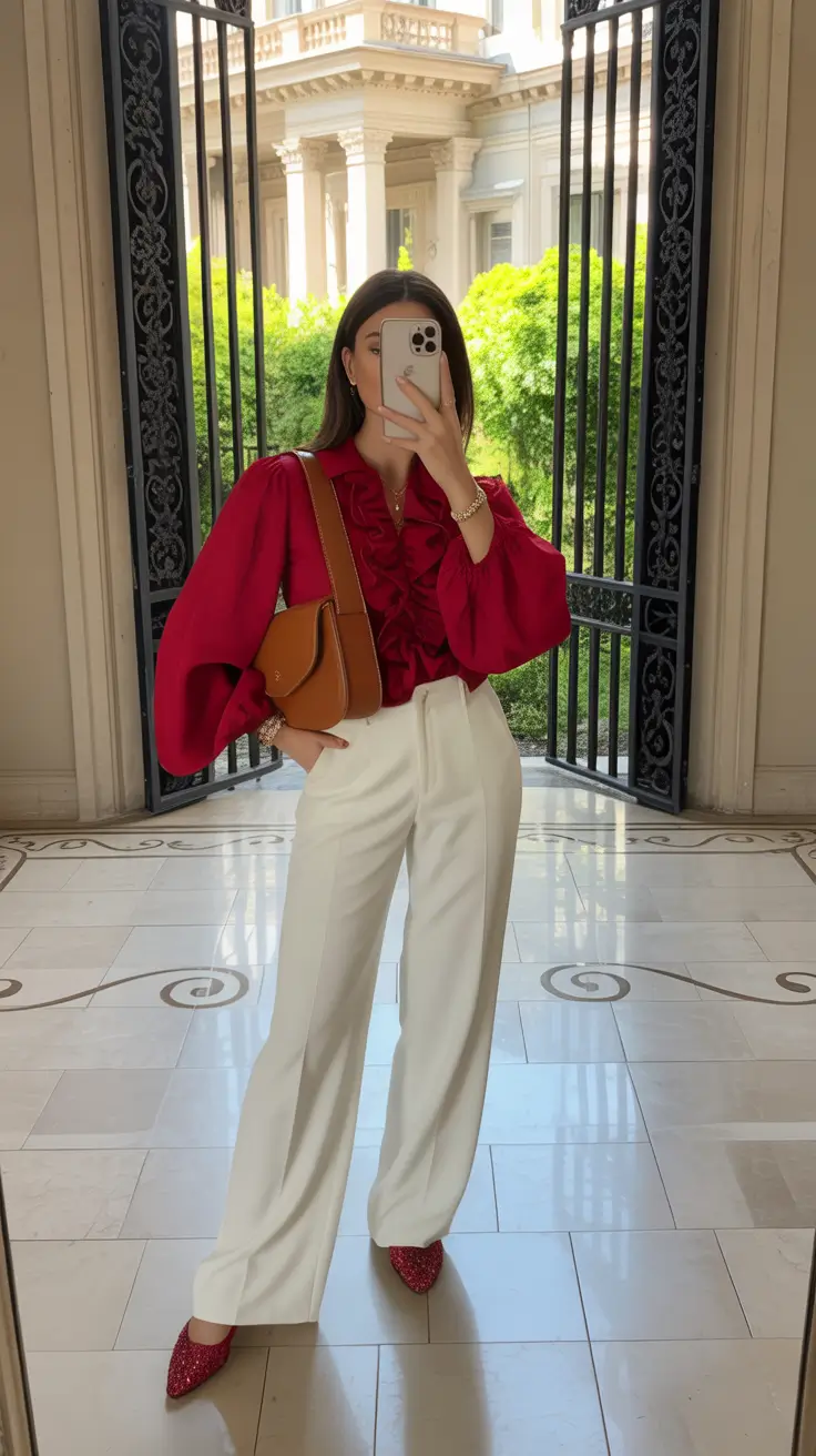 comfy spring outfits for lazy days 2026 Romantic Reds for Elegant but Easy Spring Moments