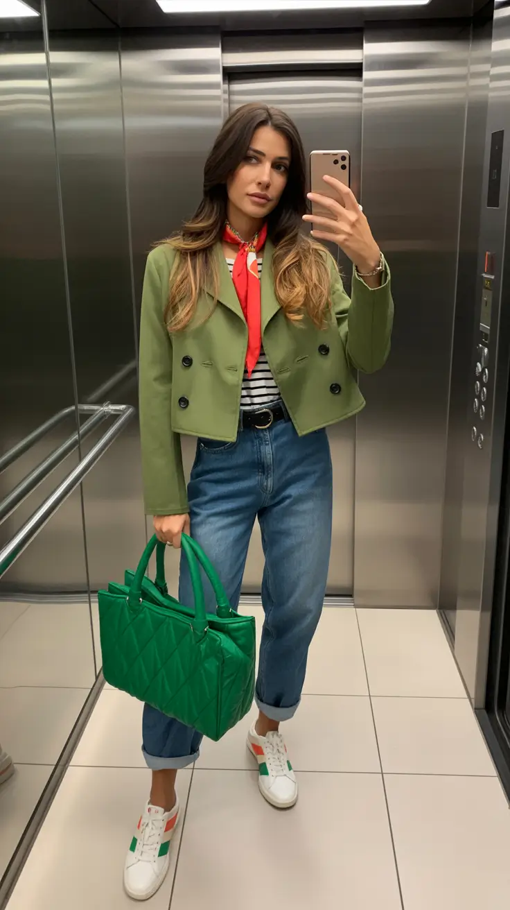 comfy spring outfits for lazy days 2026 Color-Blocked Casual for Playful Lazy Days