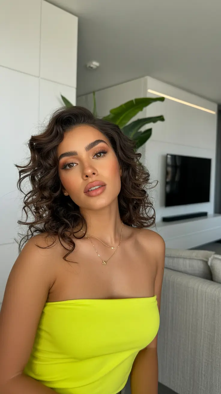 cool spring hair color for tan skin 2026 Rich Espresso Curls - Defined Depth