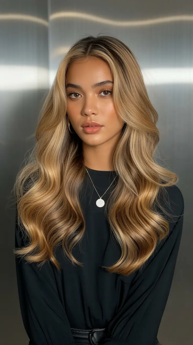 cool spring hair color for tan skin 2026 Cool Honey Beige Waves - Polished Dimension