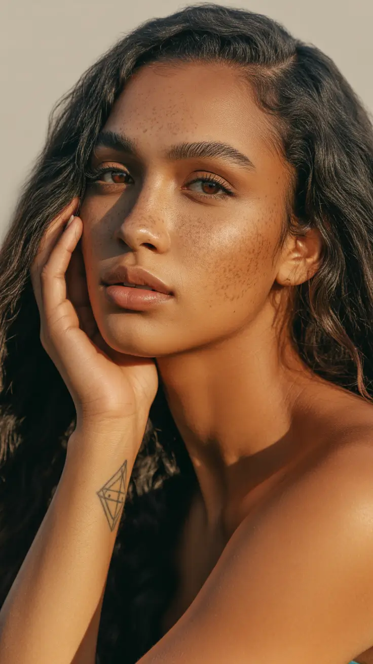 cool spring hair color for tan skin 2026 Deep Natural Brunette - Sunlit Minimalism