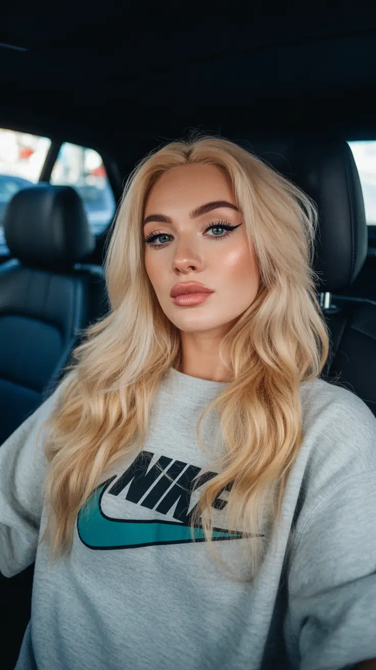 dreamy spring blonde hair color effects 2026 Natural Golden-Satin Blonde With Street-Chic Ease