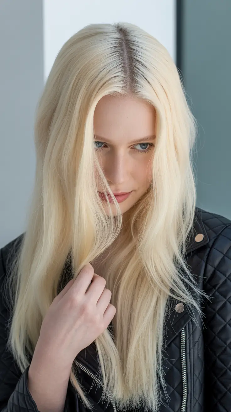 dreamy spring blonde hair color effects 2026 Cool Melted Platinum with Subtle Texture