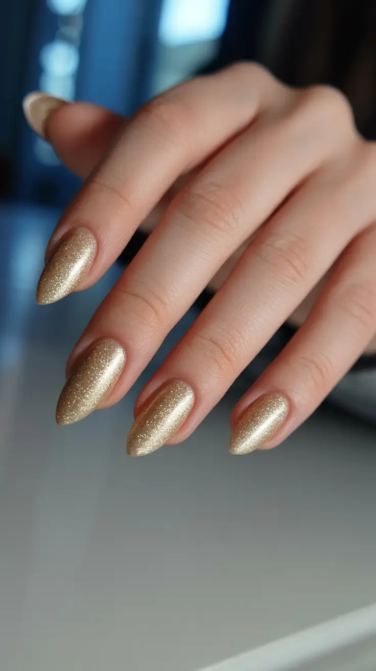 earthy spring nail inspo 2026 Golden Petal Luxe on Almond Tips
