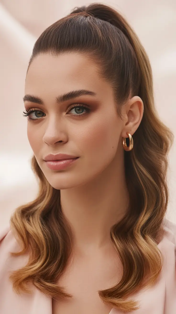 half up half down spring hairstyles 2026 High Half Pony with Caramel Ends