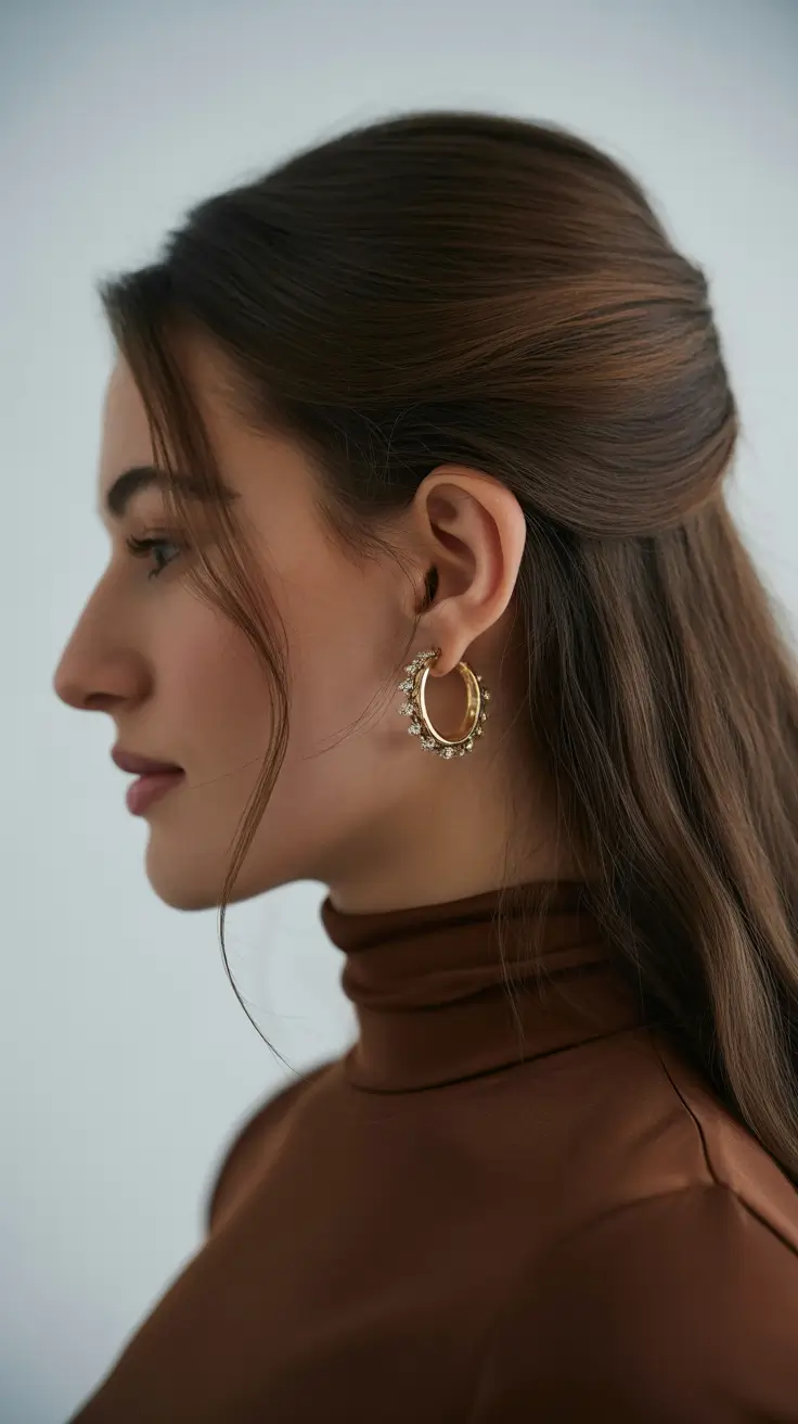 half up half down spring hairstyles 2026 Minimalist Half-Up Sweep with Soft Face Framing