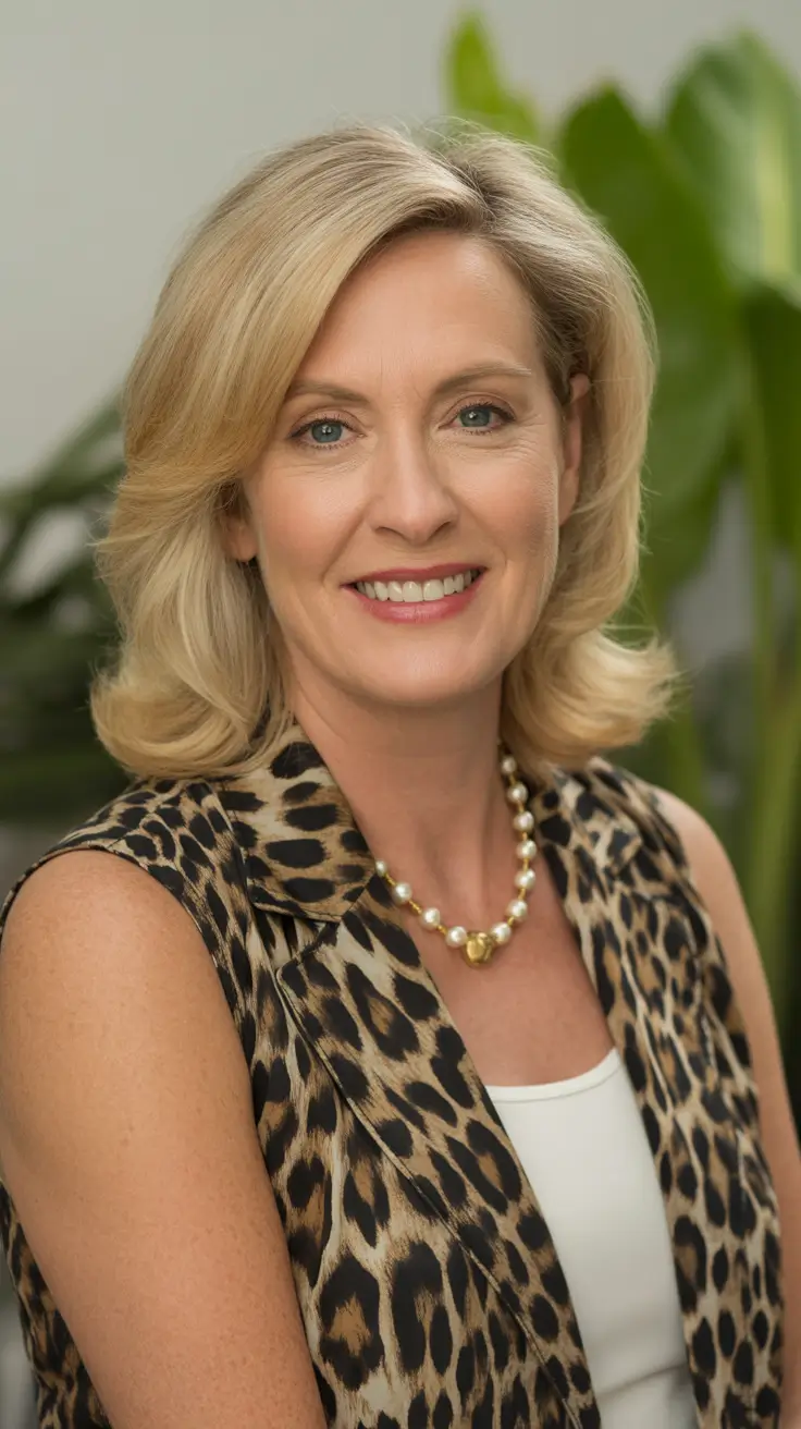 long spring haircuts for women over 50 2026 Voluminous Blonde Shoulder Length Blowout