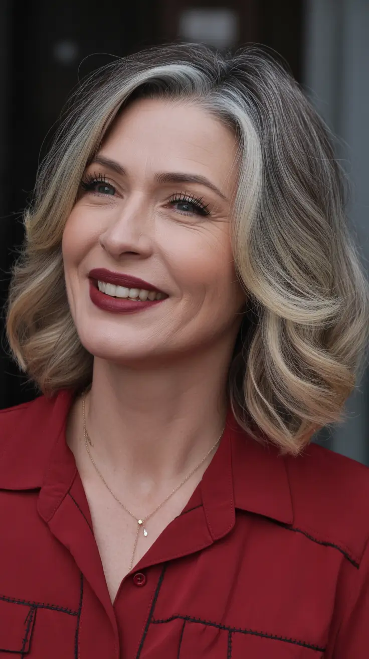 long spring haircuts for women over 50 2026 Soft Glam Shoulder Length Blonde Bob