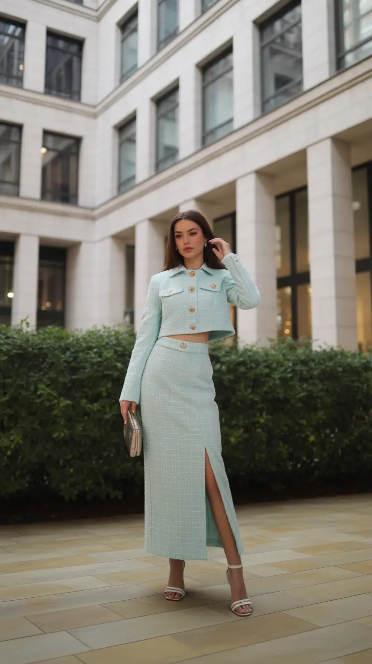 March Outfits Ideas - Spring Trends 2026 Soft Tweed Elegance for Early Spring