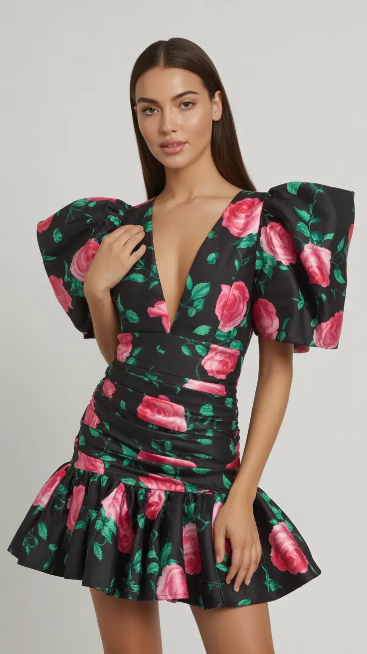 March Outfits Ideas - Spring Trends 2026 Bold Floral Drama for Spring Evenings