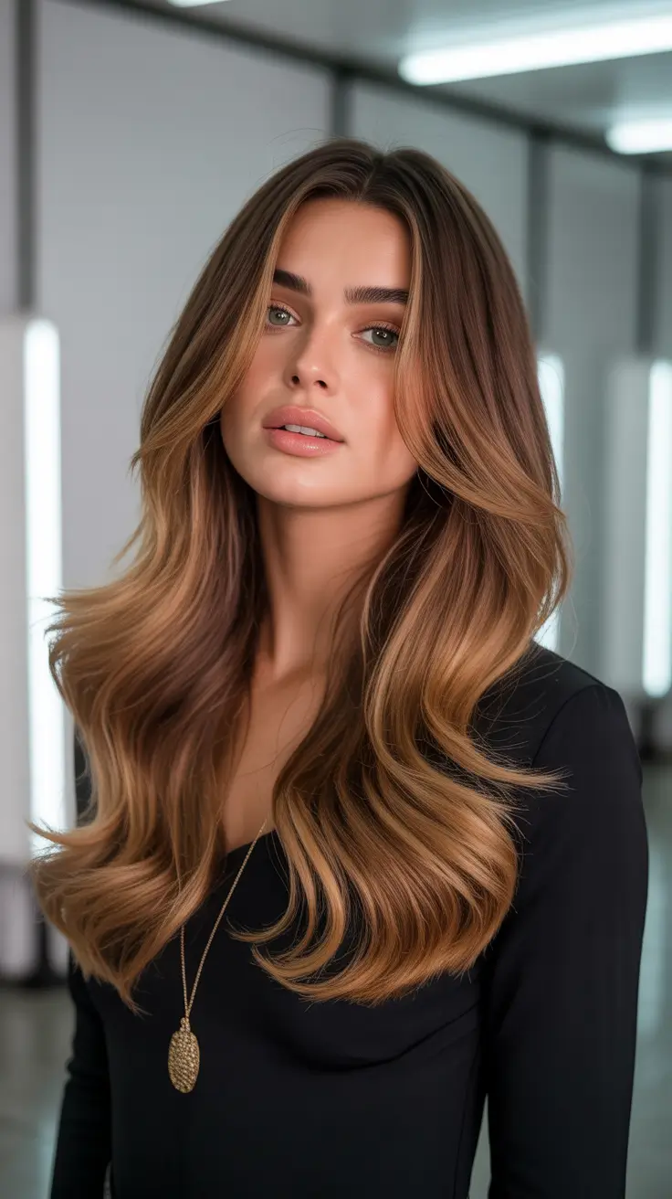 medium spring haircuts 2026 Golden S-Curve Layers With Soft Face Framing
