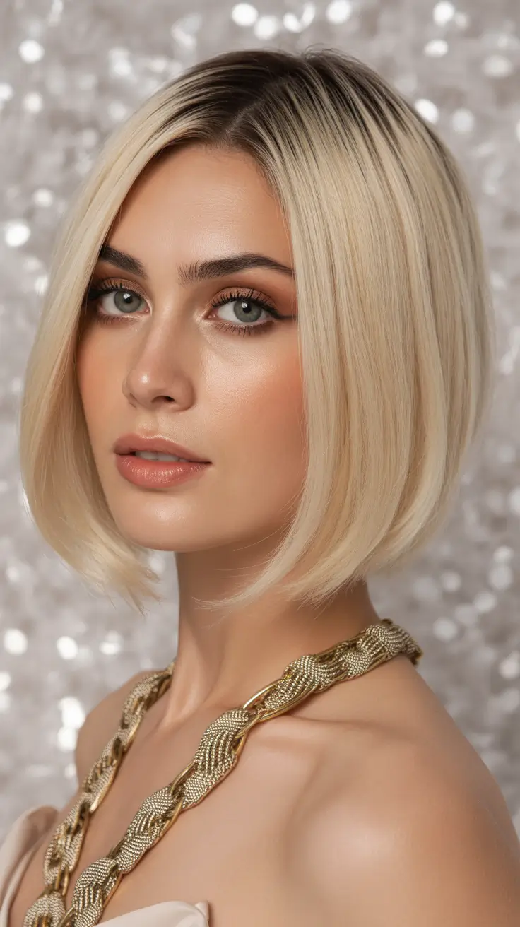 medium spring haircuts 2026 Chic Blunt Blonde Bob With Soft Edges