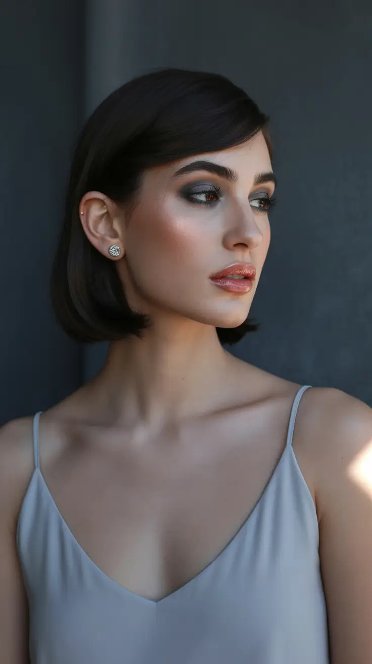 medium spring haircuts 2026 Sleek Parisian Bob With Tucked Ends