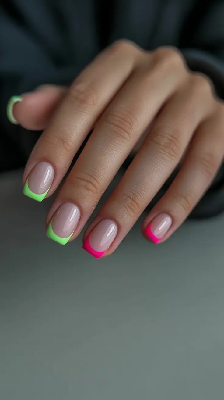 modern colorful spring nails almond