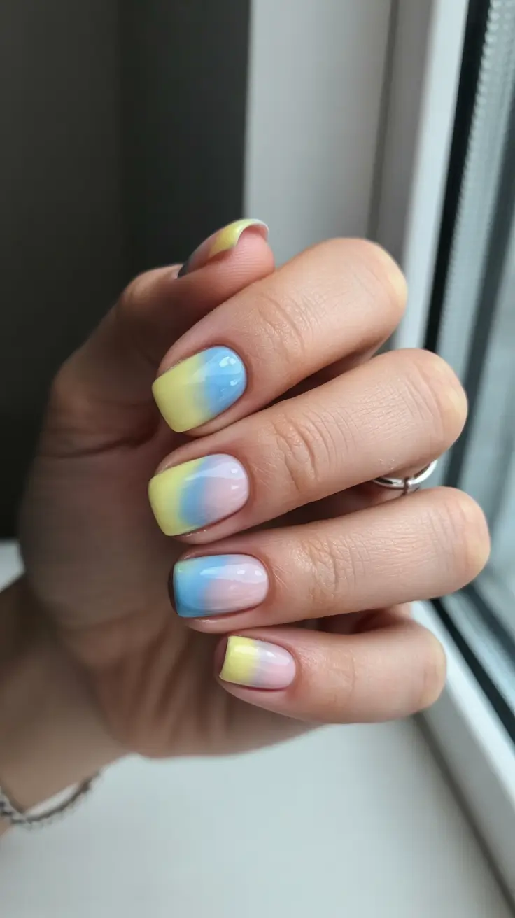 colorful spring nails pastel design
