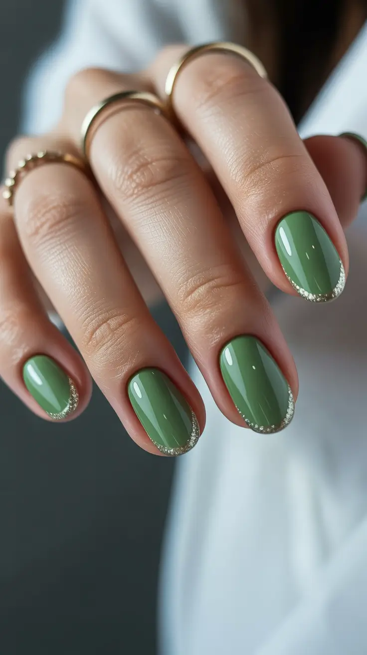 colorful spring nails simple green design