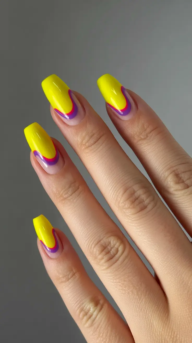 colorful spring nails neon tips