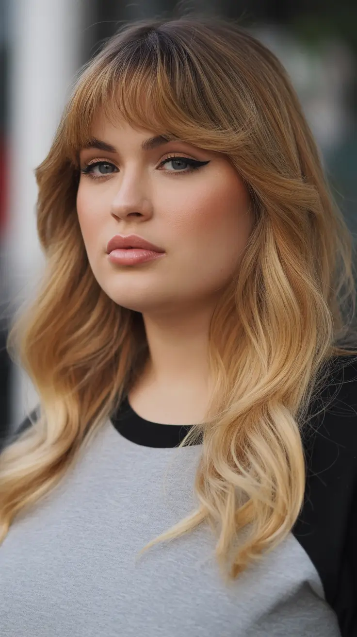 new spring haircuts for chubby faces 2026 Long Layered Waves With Soft Spring Fringe