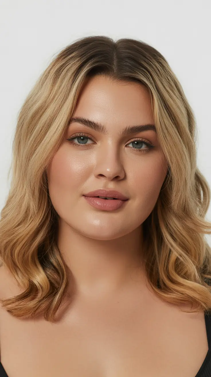 new spring haircuts for chubby faces 2026 Shoulder-Length Soft Waves With Face-Framing Brightness