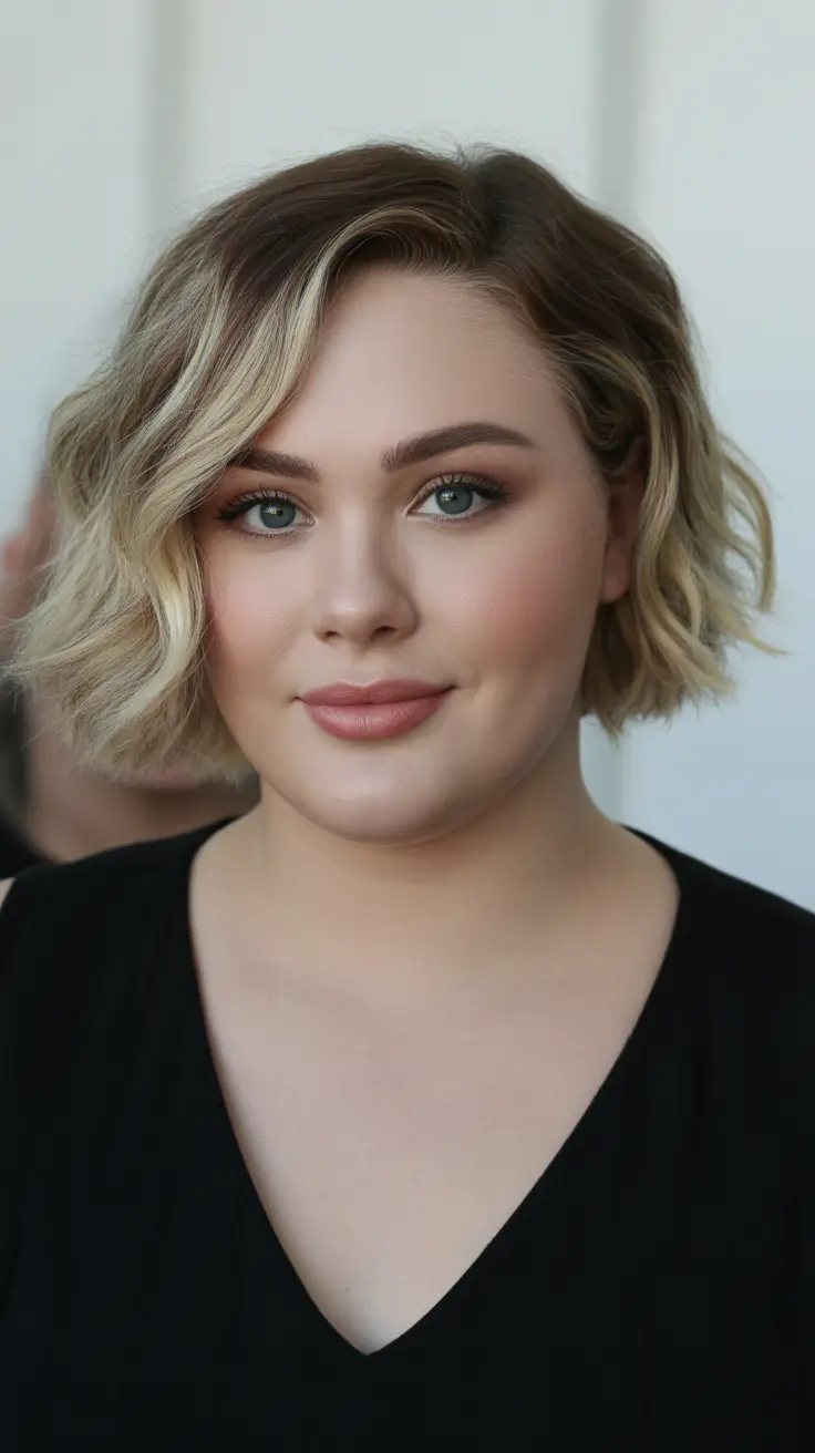 new spring haircuts for chubby faces 2026 Short Wavy Bob With Side Part