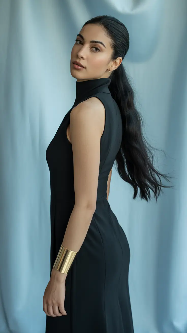 quick spring hair trends 2026 Long Dark Waves with Clean Minimal Styling