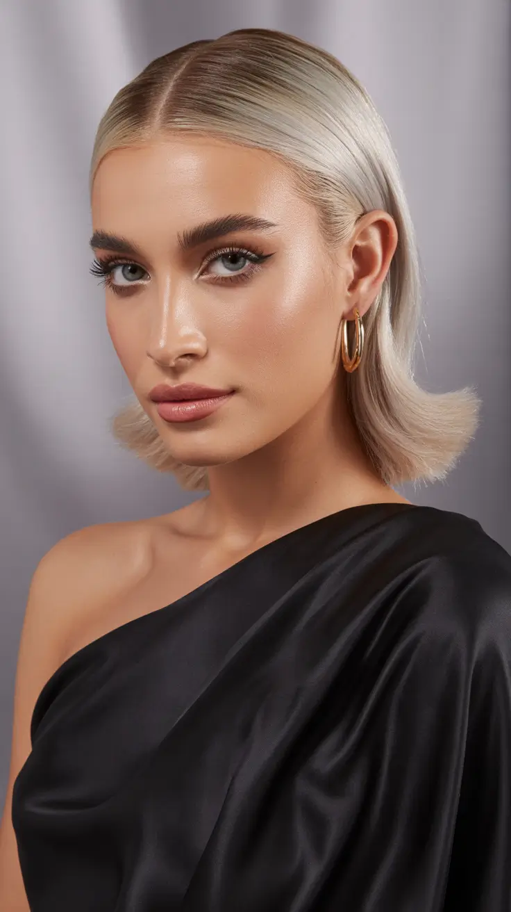quick spring hair trends 2026 Flipped Blonde Ends with Polished Shine