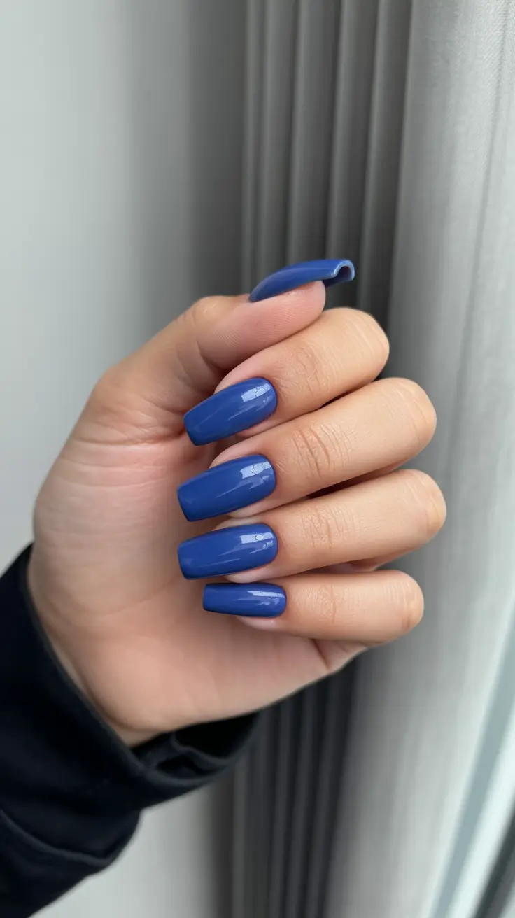 simple classy spring nails 2026 Deep Periwinkle Square That Means Business