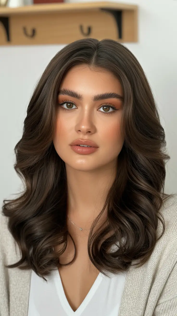 soft spring brown hair color 2026 Velvet Chocolate Volume with Soft Structure