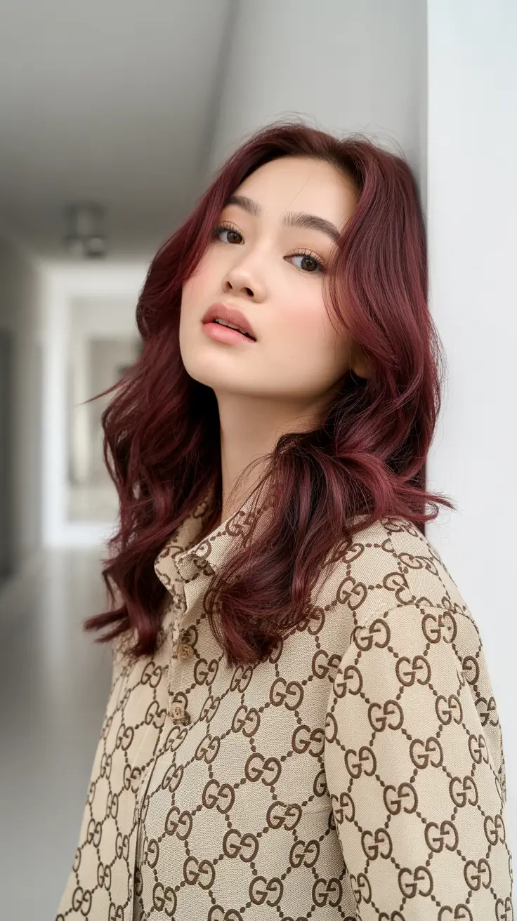 soft spring brunette hair color 2026 Vibrant Red-Brunette Spring Waves With Soft Volume