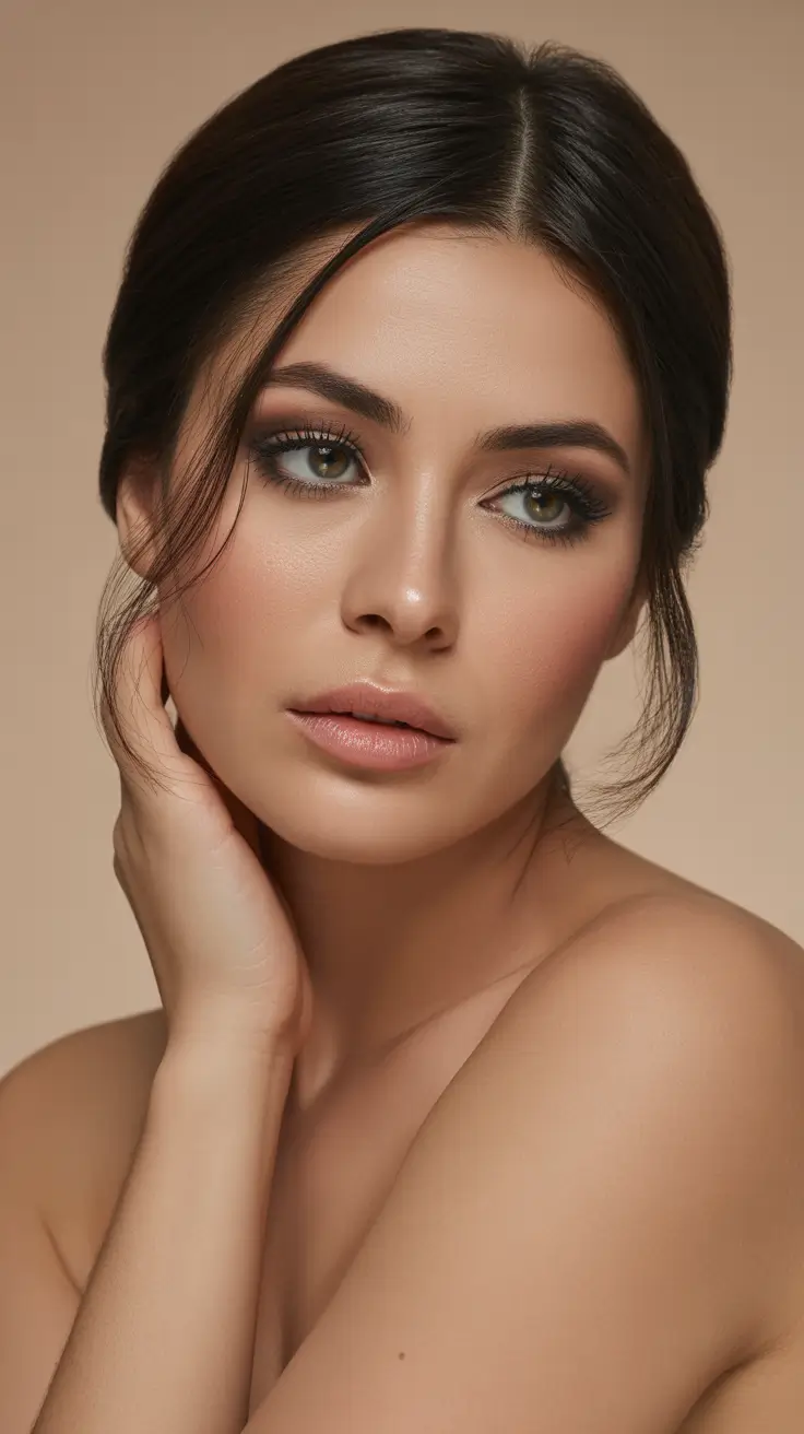 soft spring brunette hair color 2026 Soft Elegant Brunette Updo With Spring Whispers